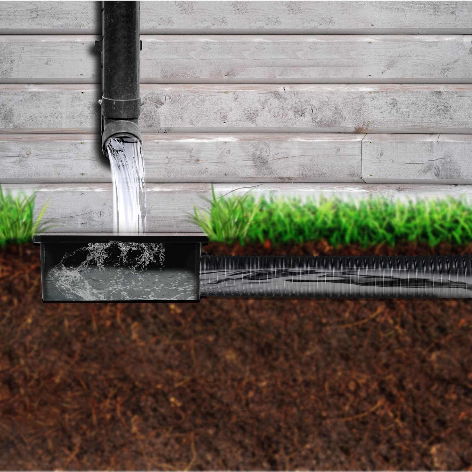 Tefola Profile Catch Basin Drain Kit Downspout Extender 99 Catch Basin Gutter