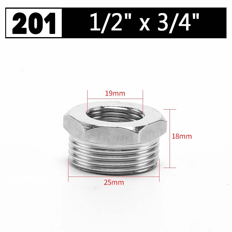 201 Stainless Steel Reducing Bushes Threaded Pipe Fittings 1/2″ to 2″ Bushing