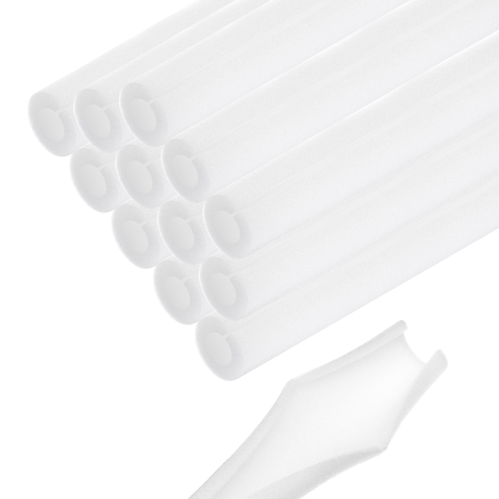 12pcs Pipe Insulation Foam Tube 7/8″ ID x 1.65″ OD 3.3ft Heat Preservation White