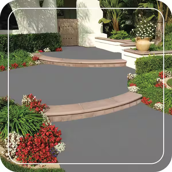 1 Gal. Gray Granite Grip Decorative Flat Interior/Exterior Concrete Floor Coatin