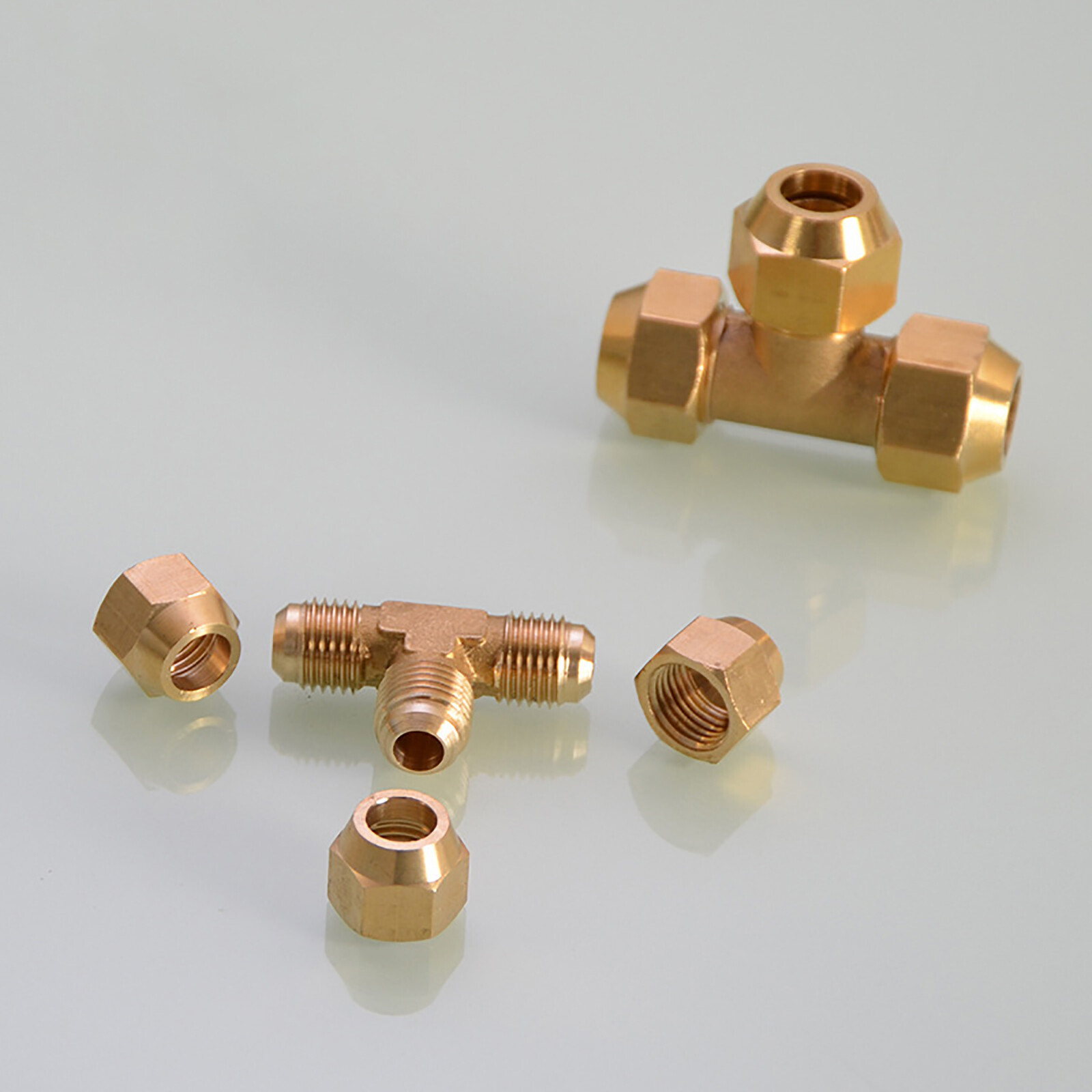 Flare 8mm /10mm Tee Brass Fitting for Air Conditioning Cold Copper Tube Fittings