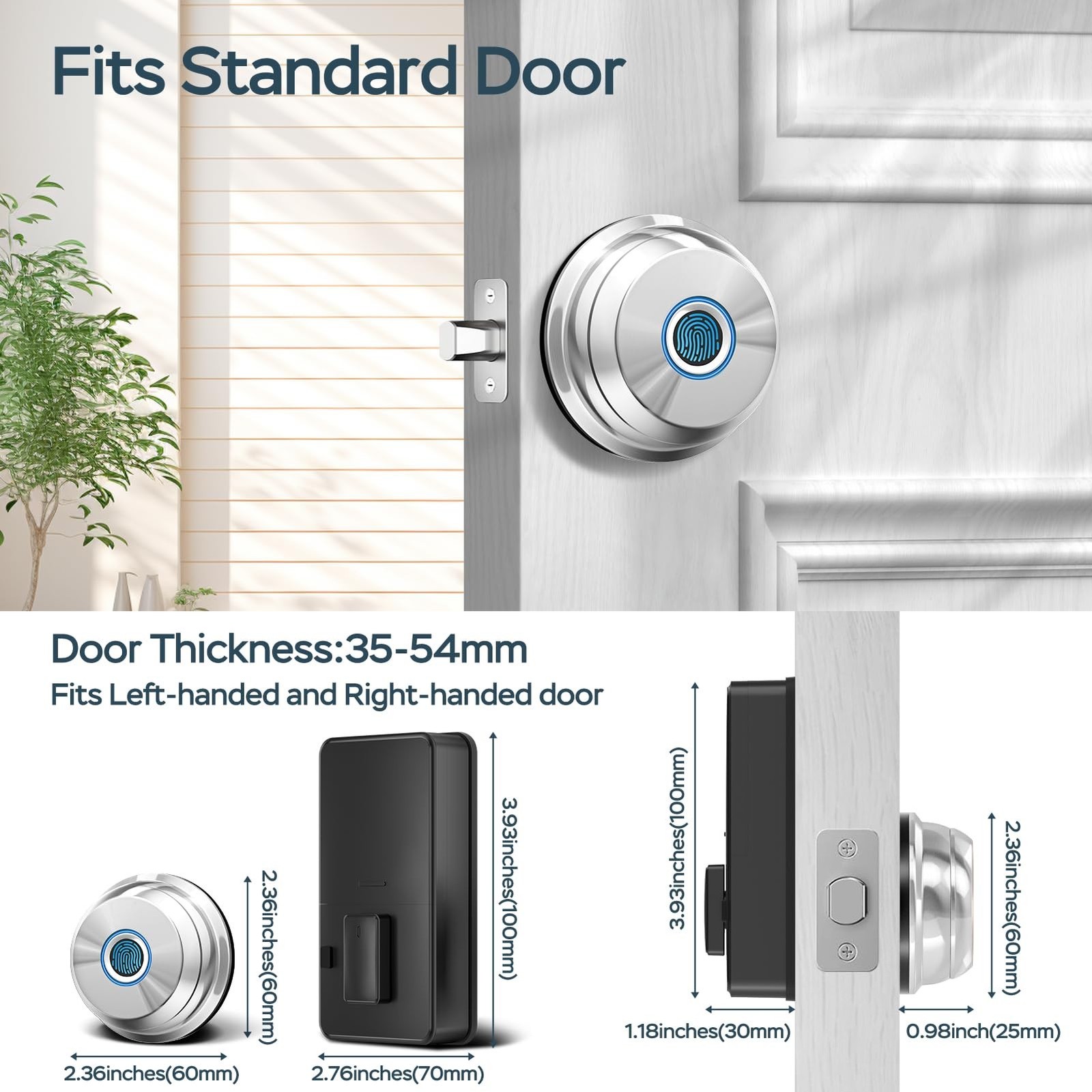 Deadbolt Smart Lock, Fingerprint Deadbolt Smart Door Lock with App Control, S…