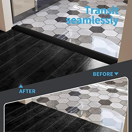 Art3d 10 FT Self Adhesive Vinyl Floor Transition Strip, Laminate 10 FT, Black