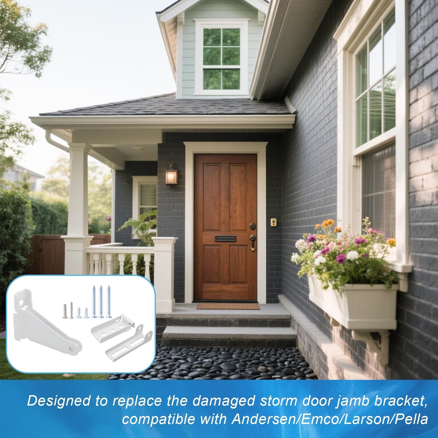 Storm Door Closer Bracket in White Color for Larson Pella Anderson emco Storm…