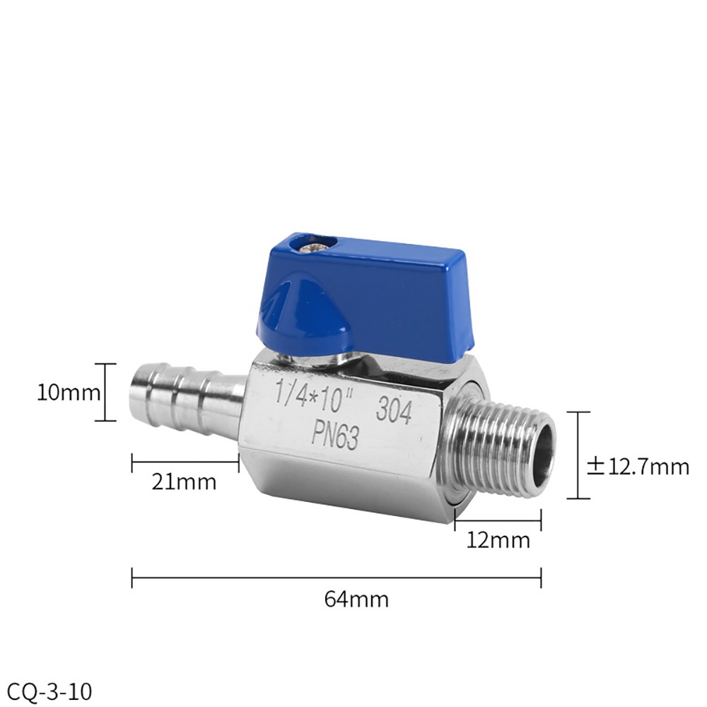 Mini Ball Valve 304 Stainless Steel Female/Male to Hose Barb 1/2 BSP 3/8 1/4 BSP