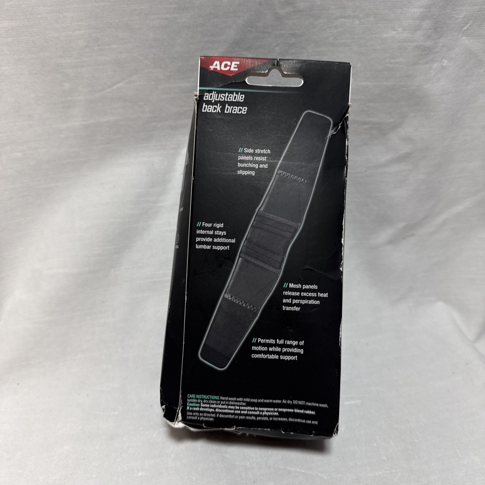 ACE Adjustable Back Brace, 902002 New Open Damaged Box