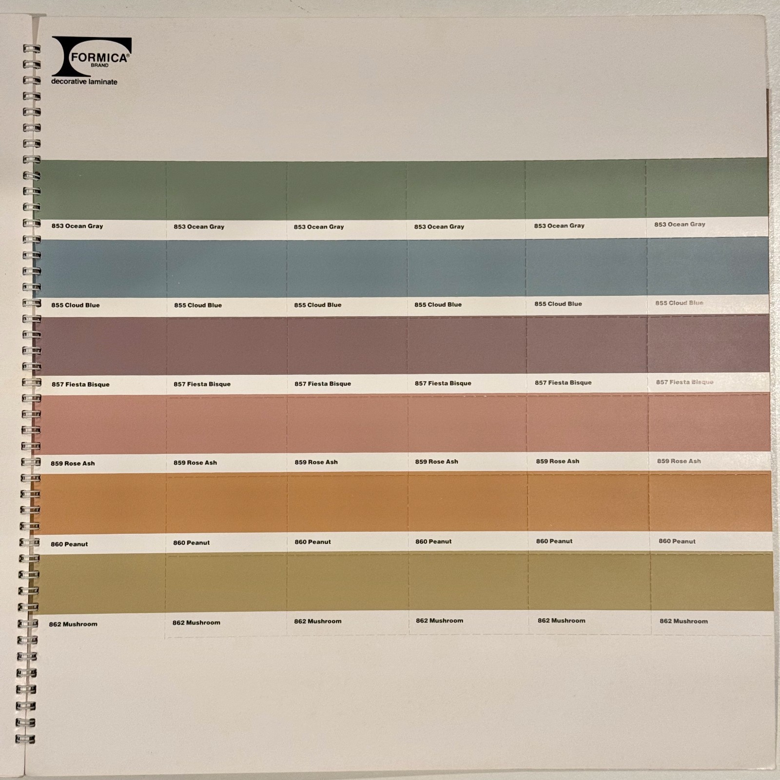 Vintage Formica Laminate Sample Binder – Color Sample Book – 6 Pages
