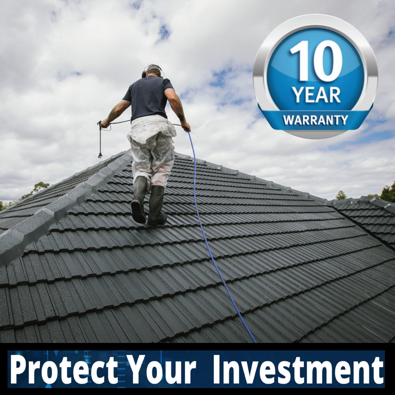 NANO ROOF COATING ’10 YEAR CLEAR SEALER STAIN UV PROTECTION ASPHALT SHINGLES