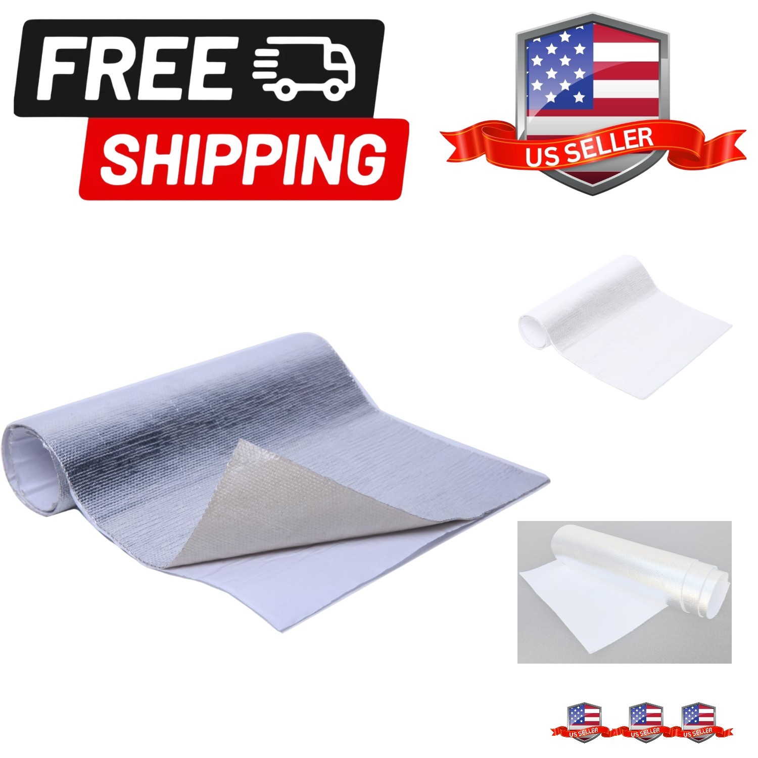 Aluminized Heat Thermal Barrier Adhesive Backed Heat Blanket 12” X 24”
