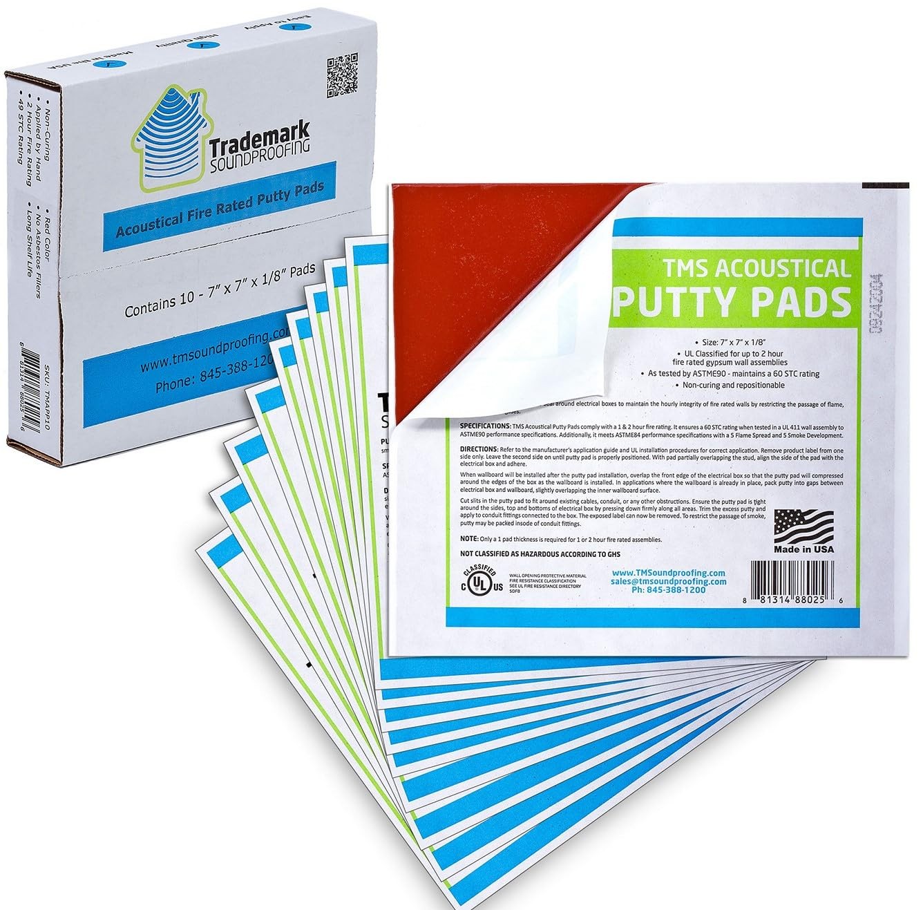 Acoustical Putty Pads – Moldable Soundproofing Pad – Fire Stop for Electrical…