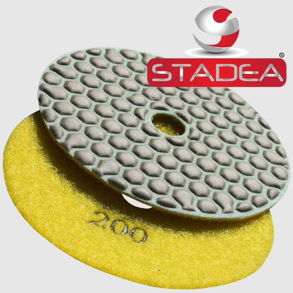 STADEA 4″ Diamond Dry Concrete Stone Marble Granite Polishing Pads 8+1 Set Kit
