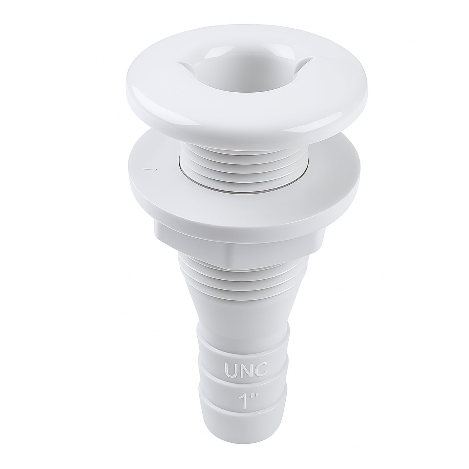 SEAFLO 1” Thru Hull Fitting Marine Boat, Polypropylene, Plastic 1”, White