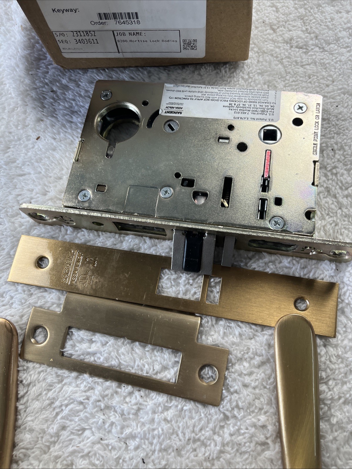 Sargent ASSA ABLOY 7800 Series Knob/ 8200 Series Level Mortise Locks BP 8205 10