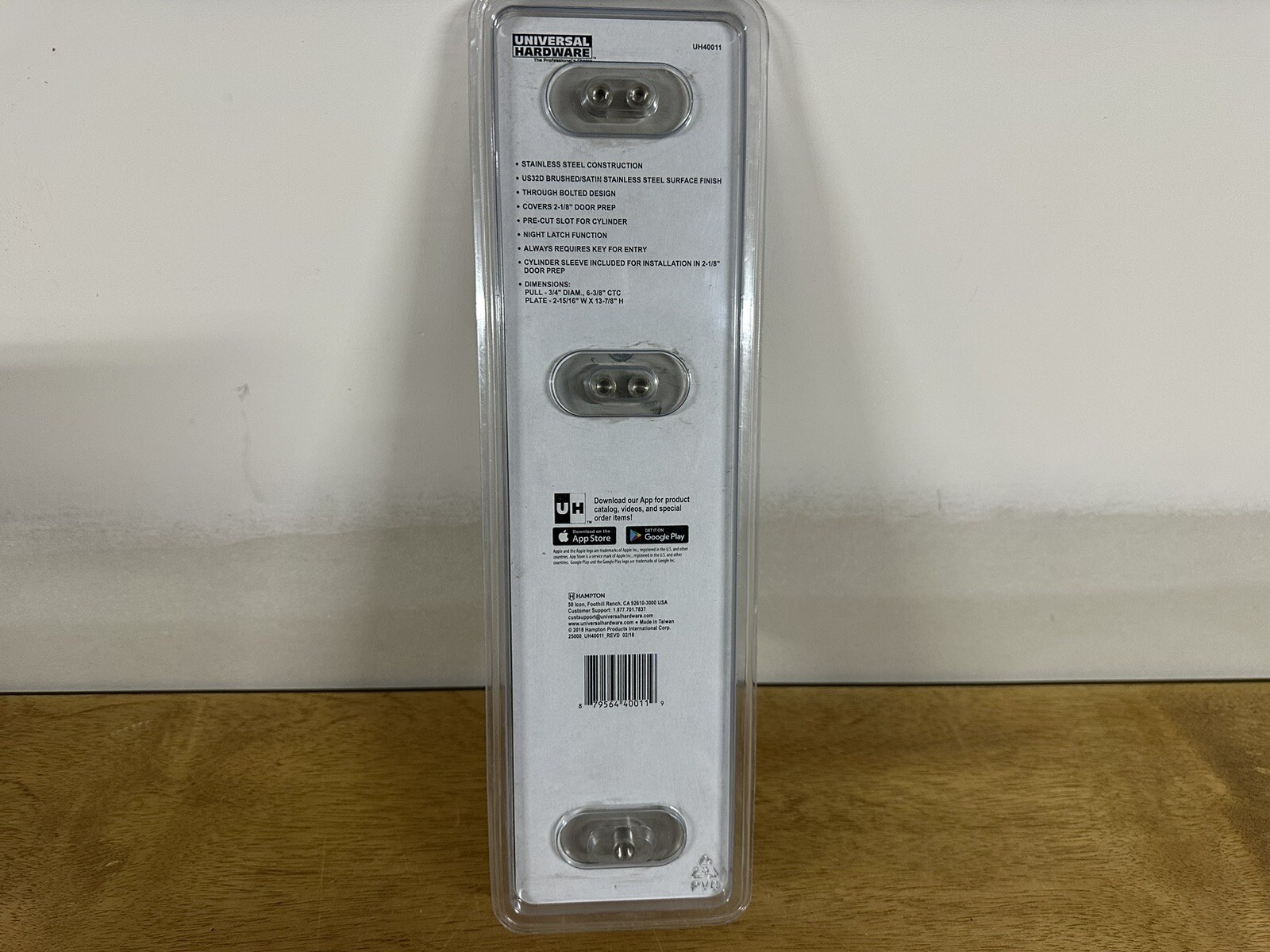 Universal Hardware Commercial Stainless Steel Pull Handle 8” , UH40011 – NEW