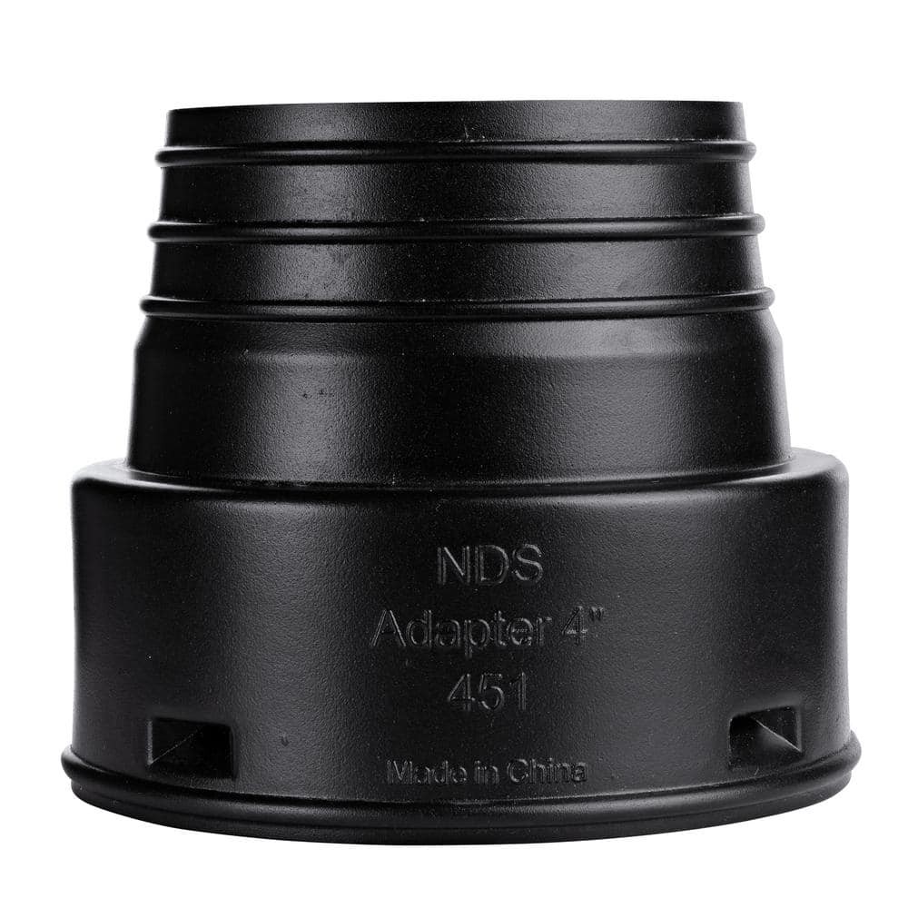HDPE Corrugated Adapter 4 in. Drain Pipes & Fittings Spt X 4 in. Corr. Hub