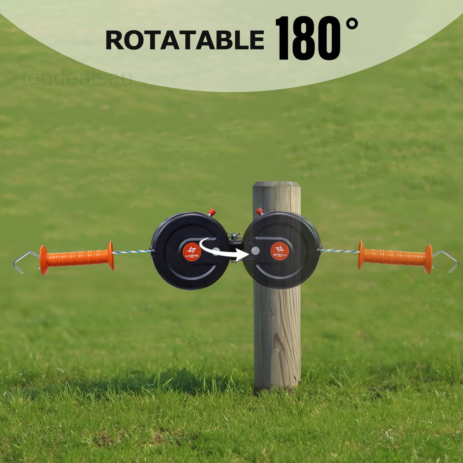Electric Fence Gate Handle, Retractable Electric Fence Door Handle Built in 6mm