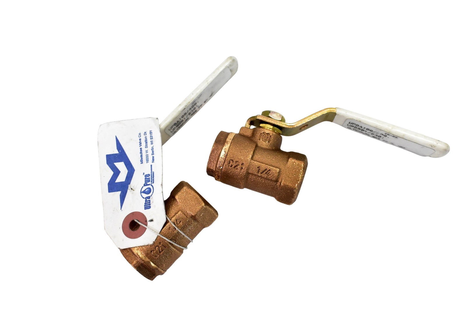 UltraPure 2 Pack Bronze Ball Valves 1/4in Female NPT 600 WOG Unfinished