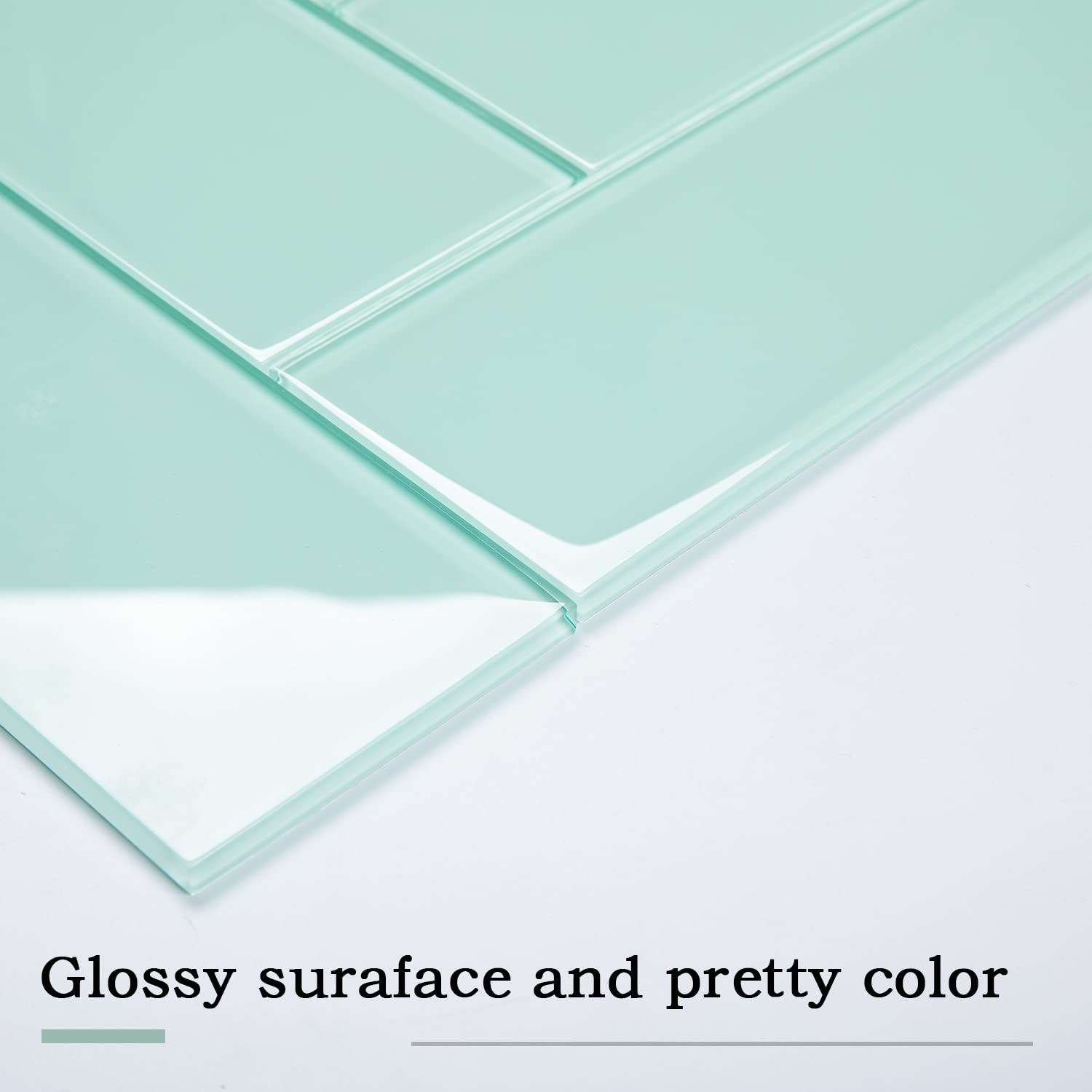 Lovdeco Light Green Glass Subway Tile Glass For Bathroom Kitchen Shower