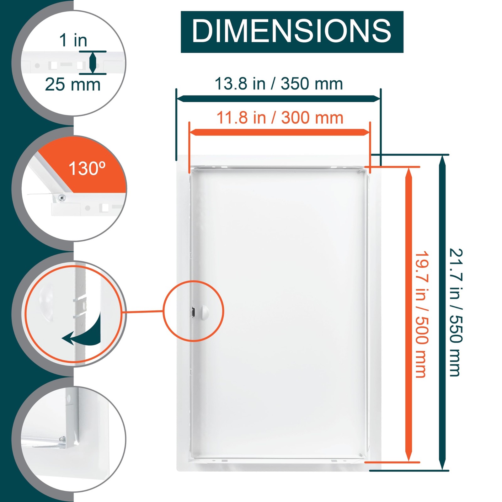 12″ x 20″ White Metal Access Panel – Wall Access Panel for Drywall – Hidden W…