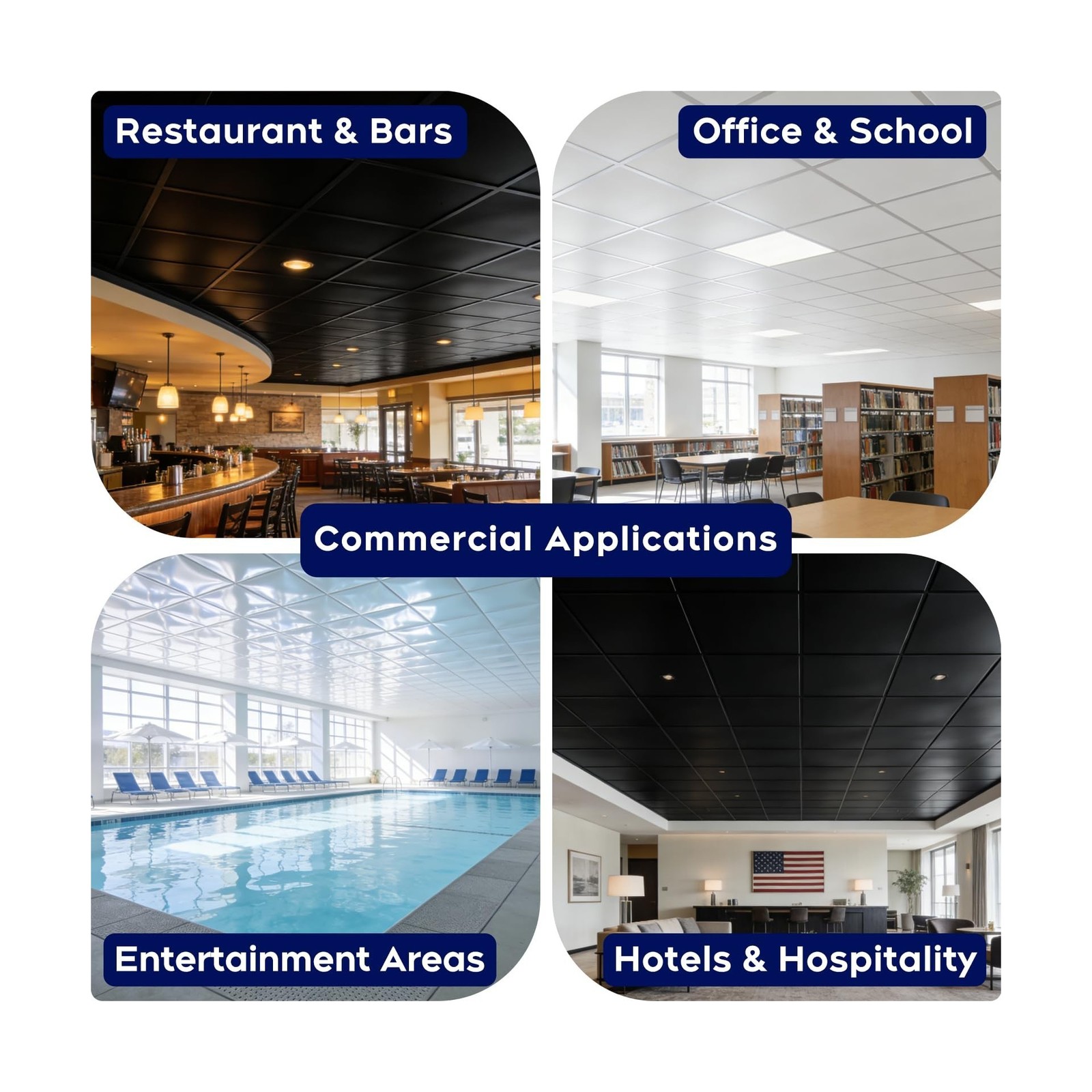 Premium PVC Smooth Drop Ceiling Tiles 2ft x 4ft – Waterproof, Fire-Rated, Was…