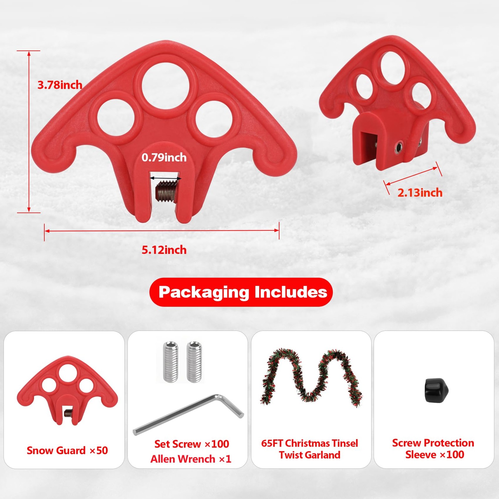 52 Pack Red Snow Guards for Metal Roofs Standing Seam Ice Stops Plastic