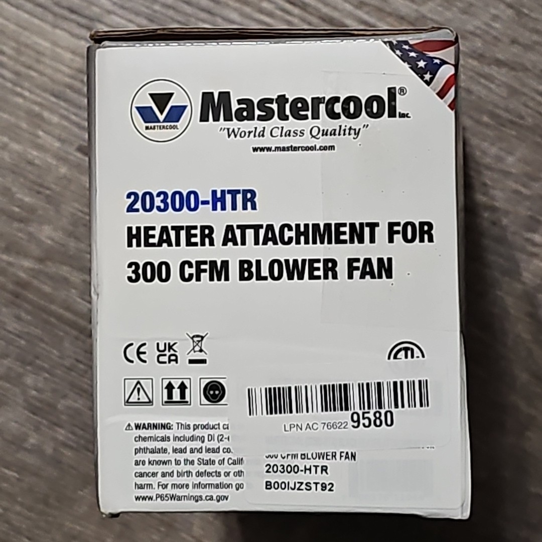 20300-HTR Mastercool Heater attachment for 20300 300 cfm fan New/Tested