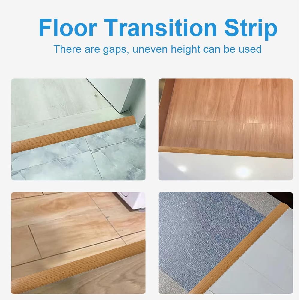 Floor Transition Strip Self Adhesive Laminate 2″/6.6 FT, Brown Wood Grain