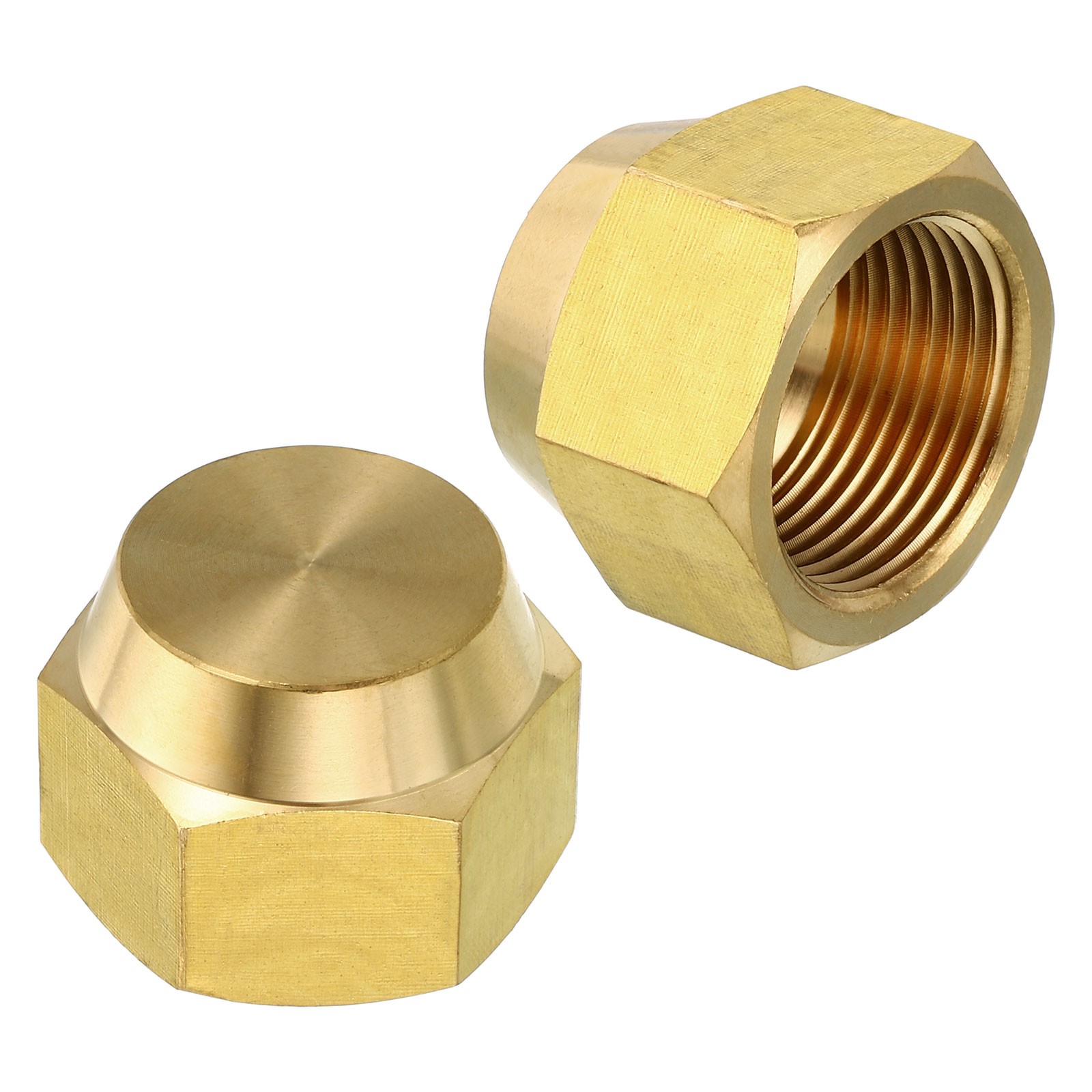 2Pcs 3/4″ Brass Flare Cap SAE Flare Fitting 45 Degree 1-1/16UNF Female Thread