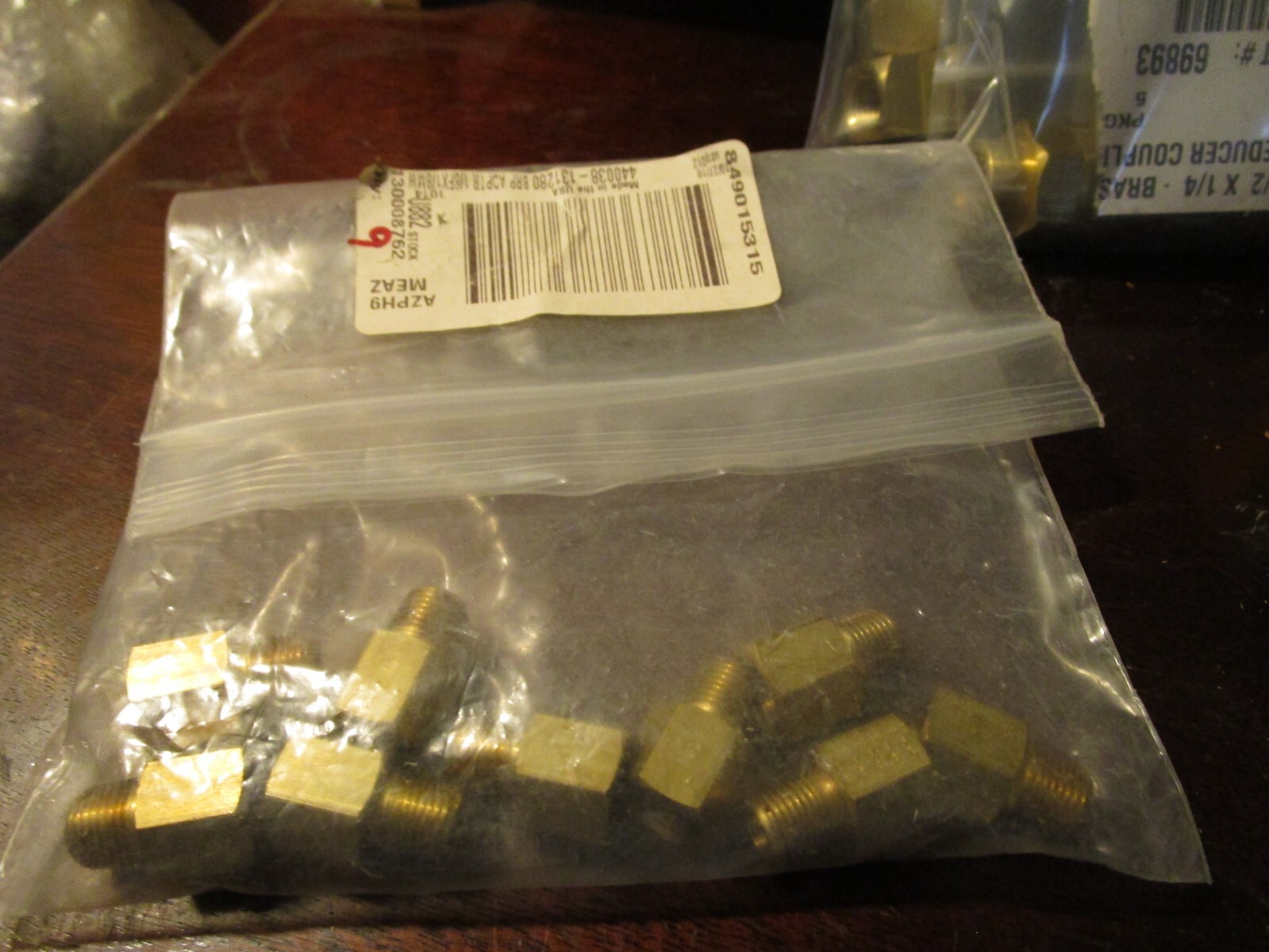 1/8″ Male NPT x 1/8″ Female NPT Brass Straight Adapter QTY 9