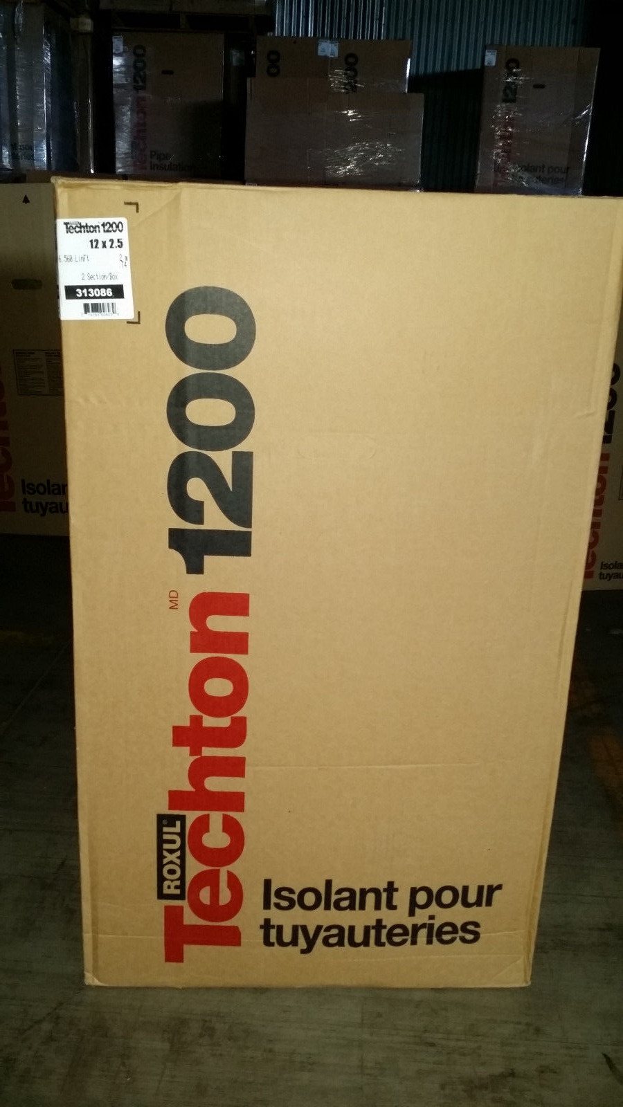 Roxul Techton 1200 Pipe Insulation 12″x2.5″ 6.56 Linear ft