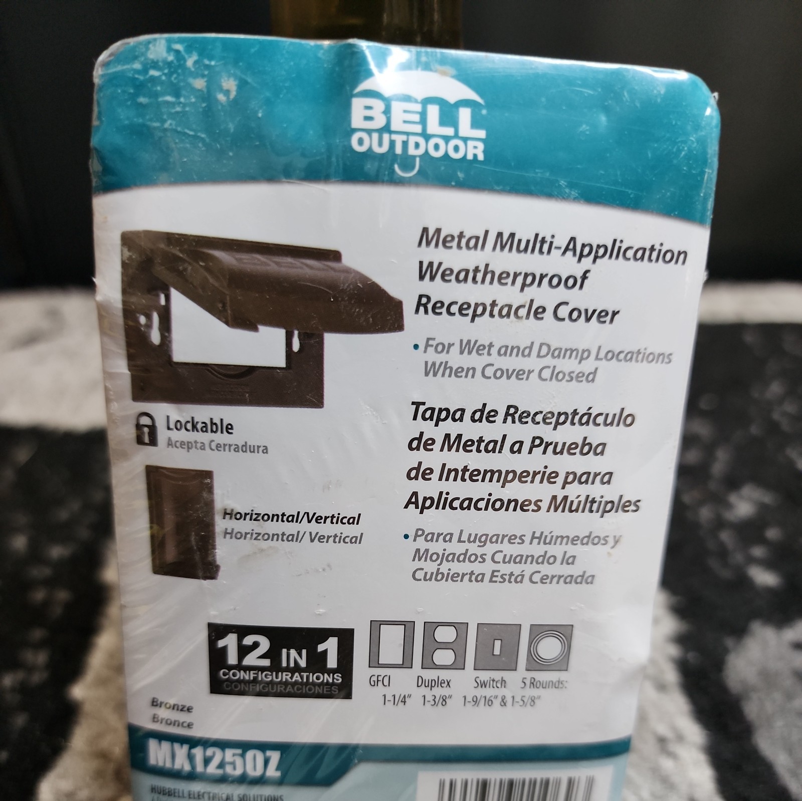 1-Gang Flip Weatherproof Cover, Vertical/Horizontal, 12-in-1, Bronze