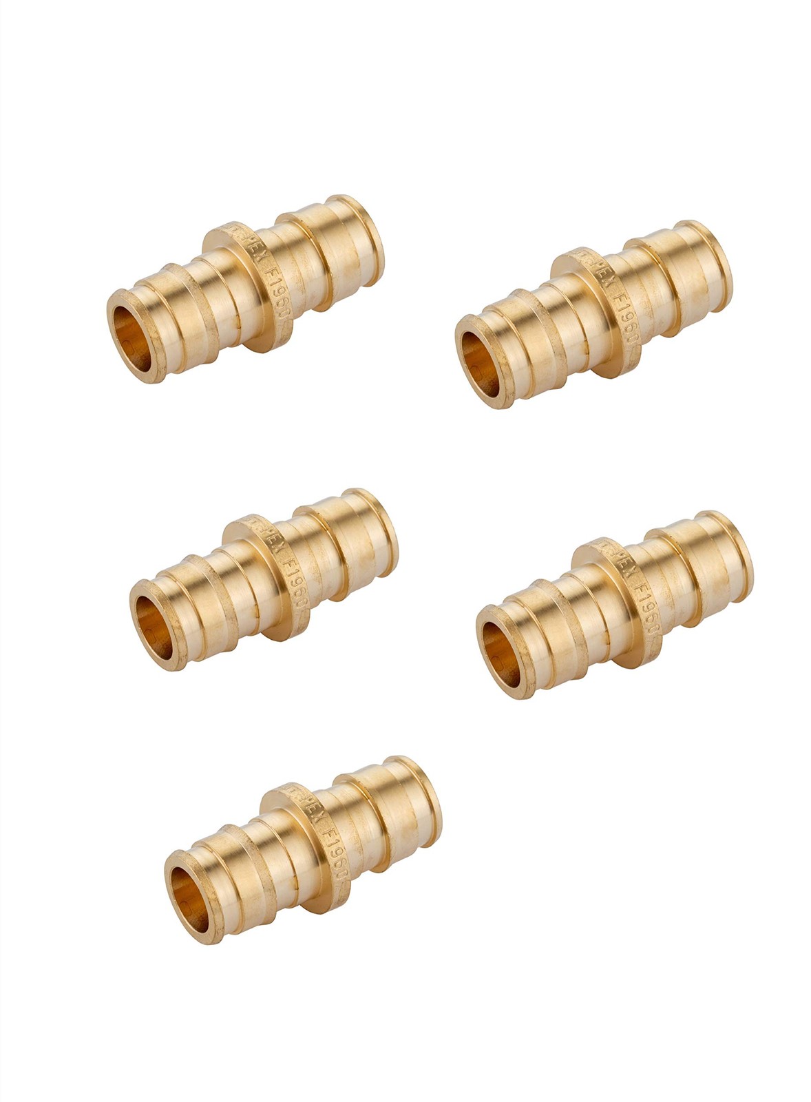 (Pack of 5 Sets) EFIELD Pex A 1/2″x 1/2″ Coupling Expansion Brass Fittings, A