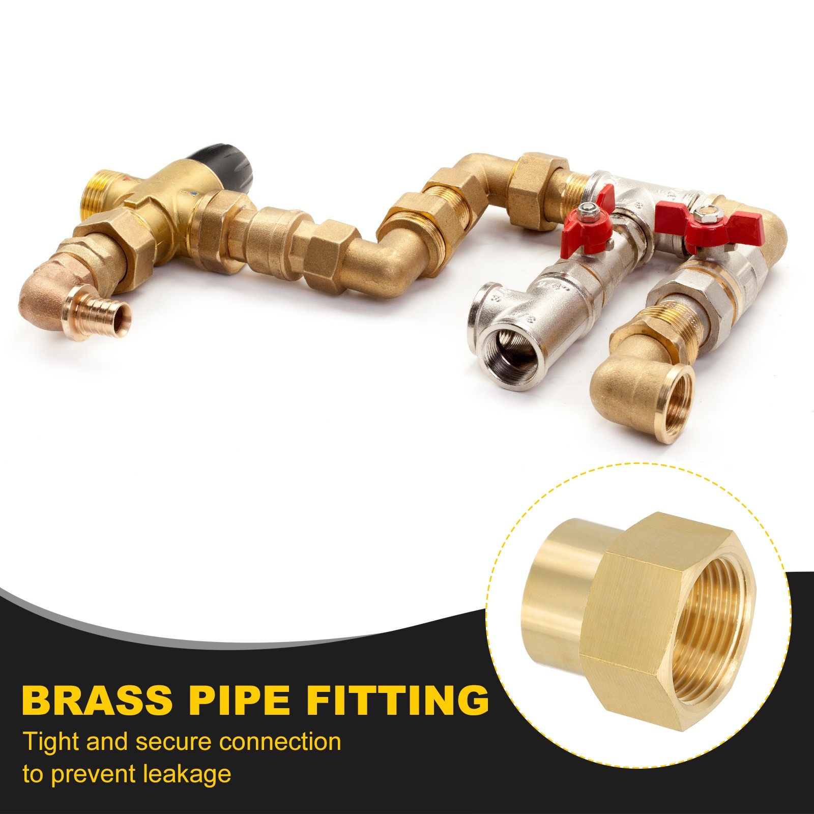 1/2″ g Female x 3/4″ NPT Female Brass Pipe Fitting with Tape for Air Gas- 1Pcs