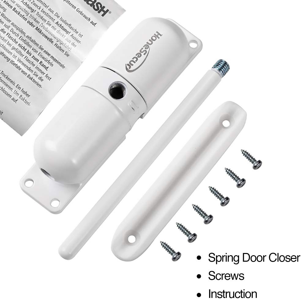 Safety Spring Door Closer Adjustable Hinge Automatic Self Closing White