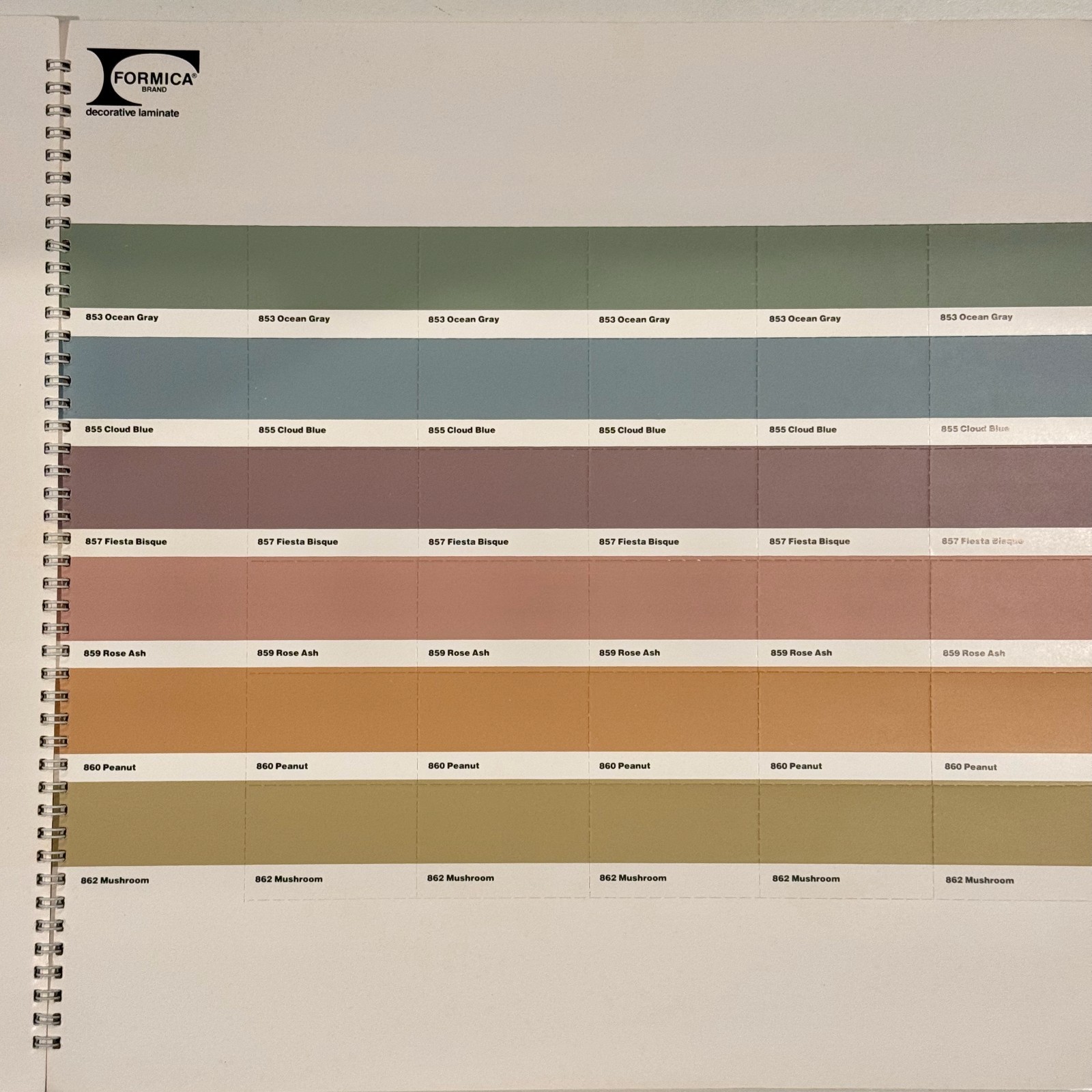 Vintage Formica Laminate Sample Binder – Color Sample Book – 6 Pages