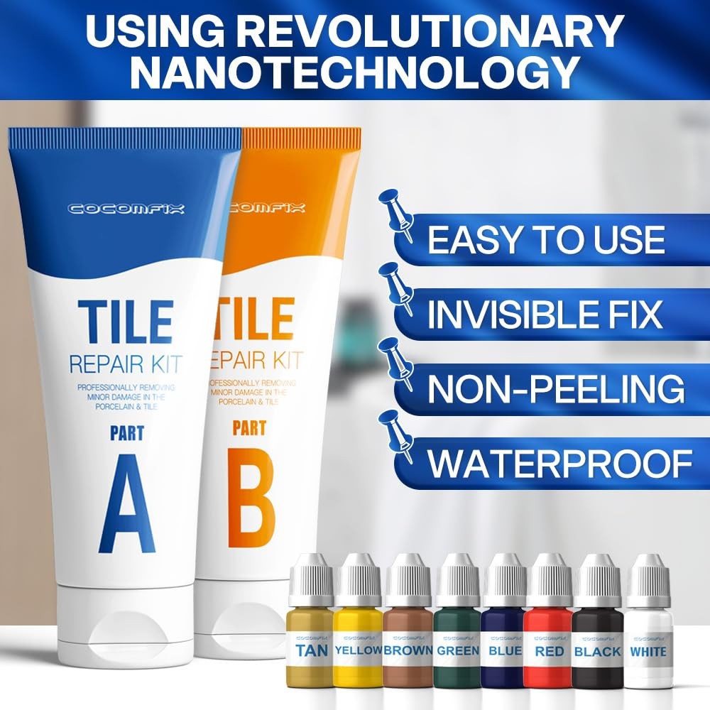 Tile Repair Kit, Ceramic Tile Chips Cracks Repair KitColor Match, Porcelain …
