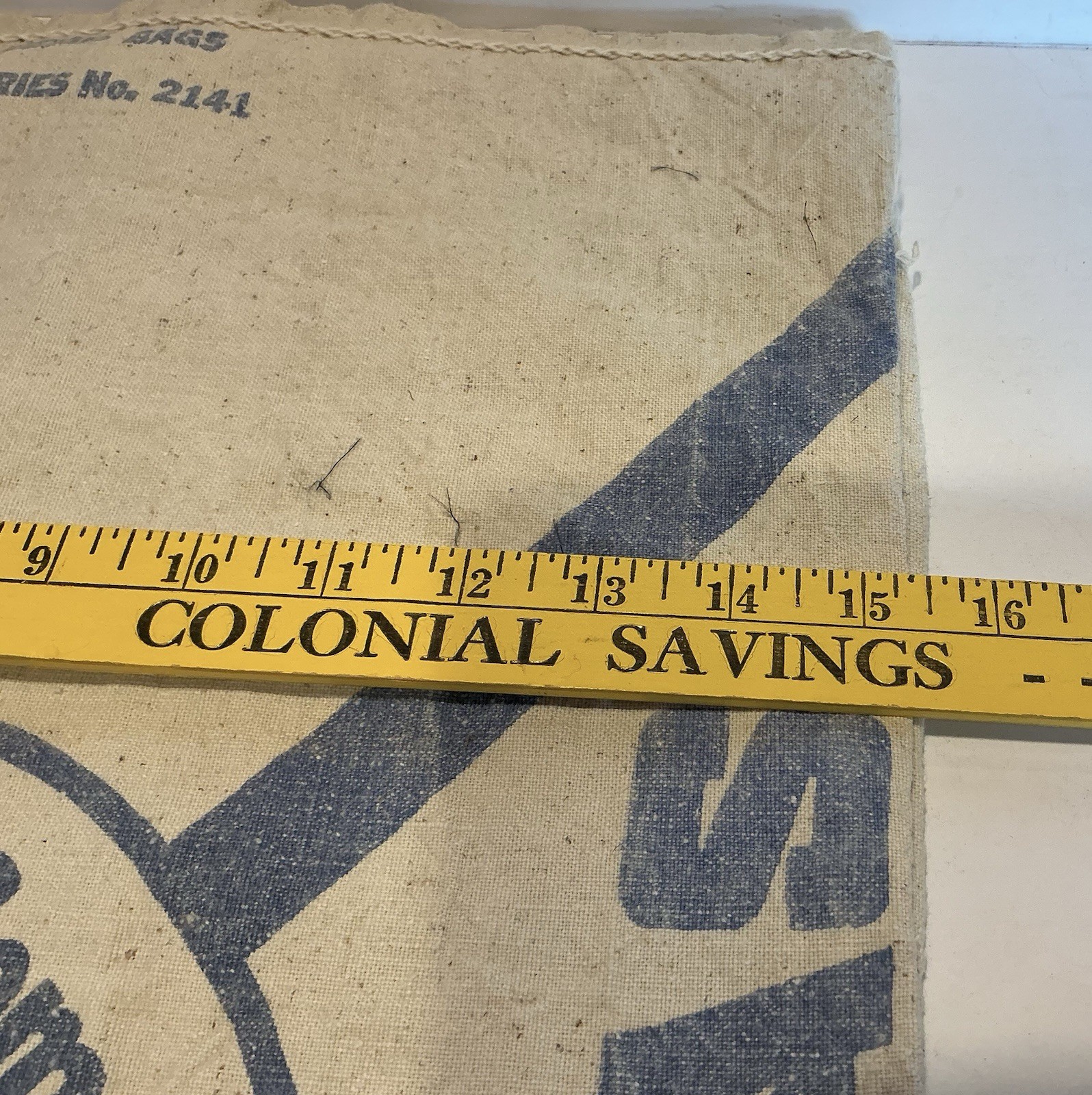 Vintage Atlas Cement Co. Sturdy Cloth/Canvas Sack 94 Lbs. Blue & White