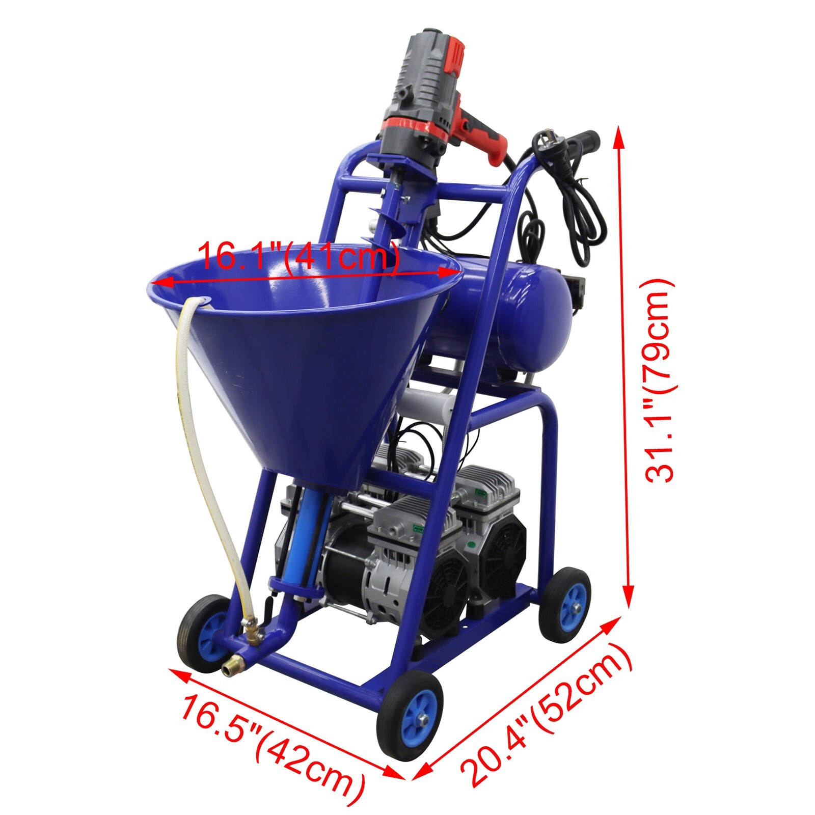 Polyurethane Foam Spray Machine Electric Putty Sprayer 50L Hopper 220V 1-10L/min