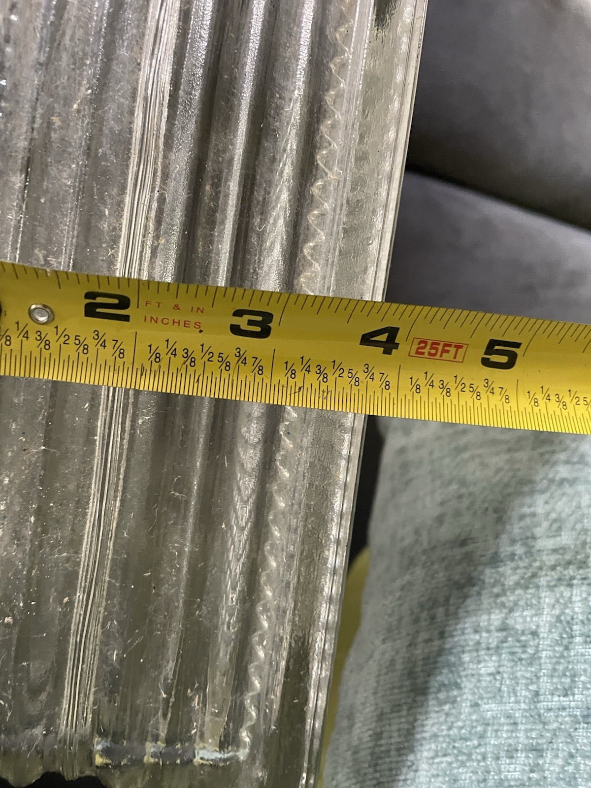 Vintage Architectural Glass Block Ribbed Reclaimed 7 3/4″ L X 7 3/4″ W 3 7/8″ T