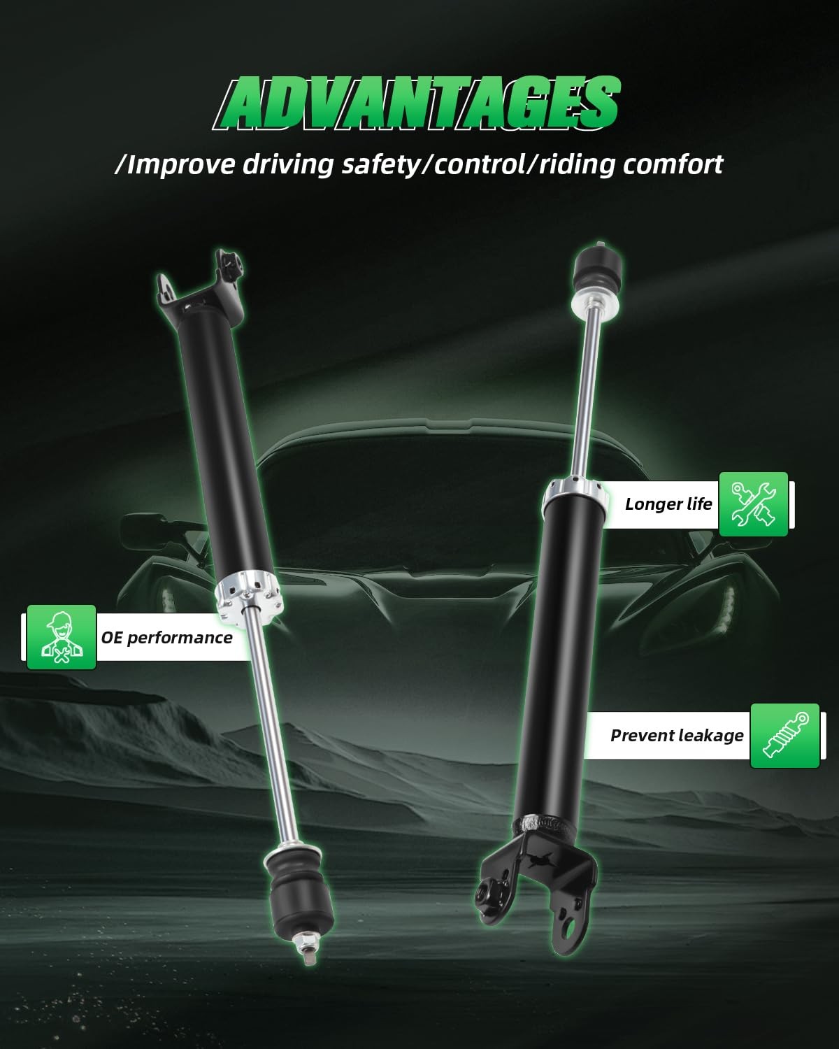 Rear Gas Shocks Struts For G35 2003-2006 344491 Set of 2