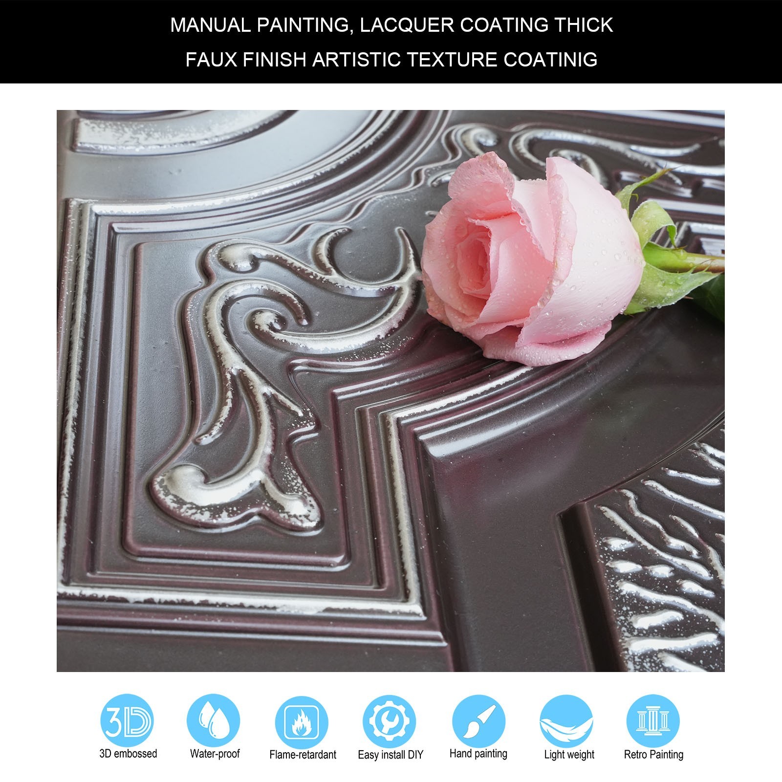 Village style ceiling tiles Decorative pvc panels for Restaurant PL02 10Pcs