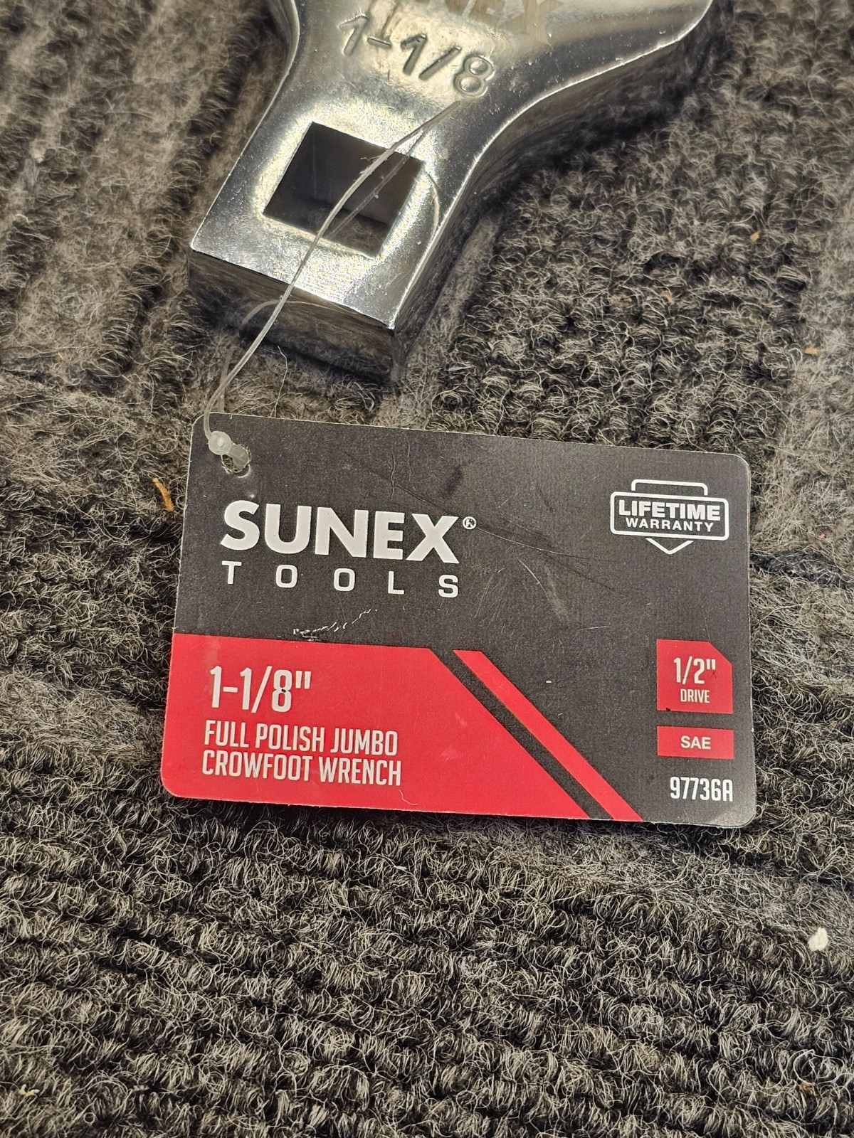 Sunex 97736A 1/2-inch Drive 1-1/8-inch Jumbo Crowfoot Wrench Polished Chrome