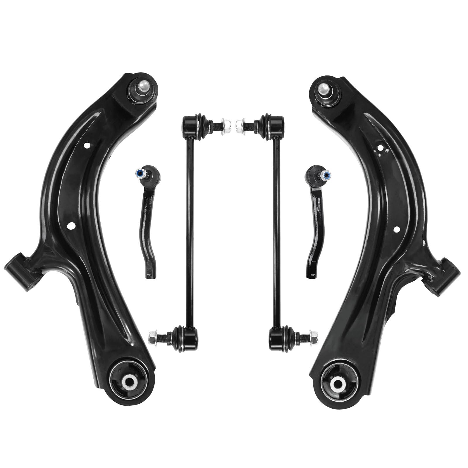 6Pcs Lower Control Arm w Ball Joint Sway Bar Link Tie Rod 2013-19 Sentra K622159