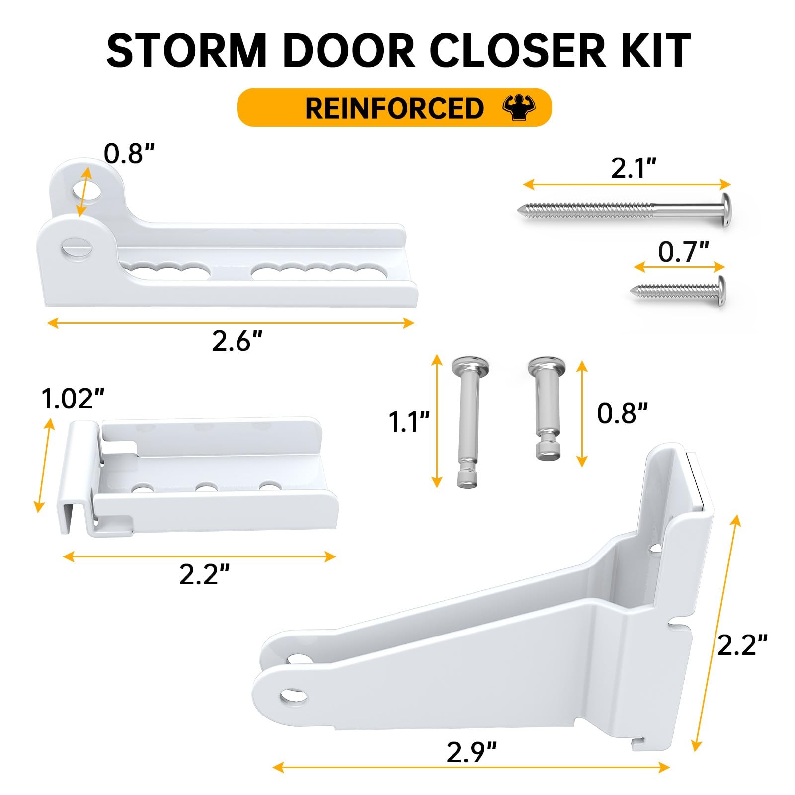 Reinforced Storm Door Closer Bracket Kit Compatible with Andersen, Emco, Larson