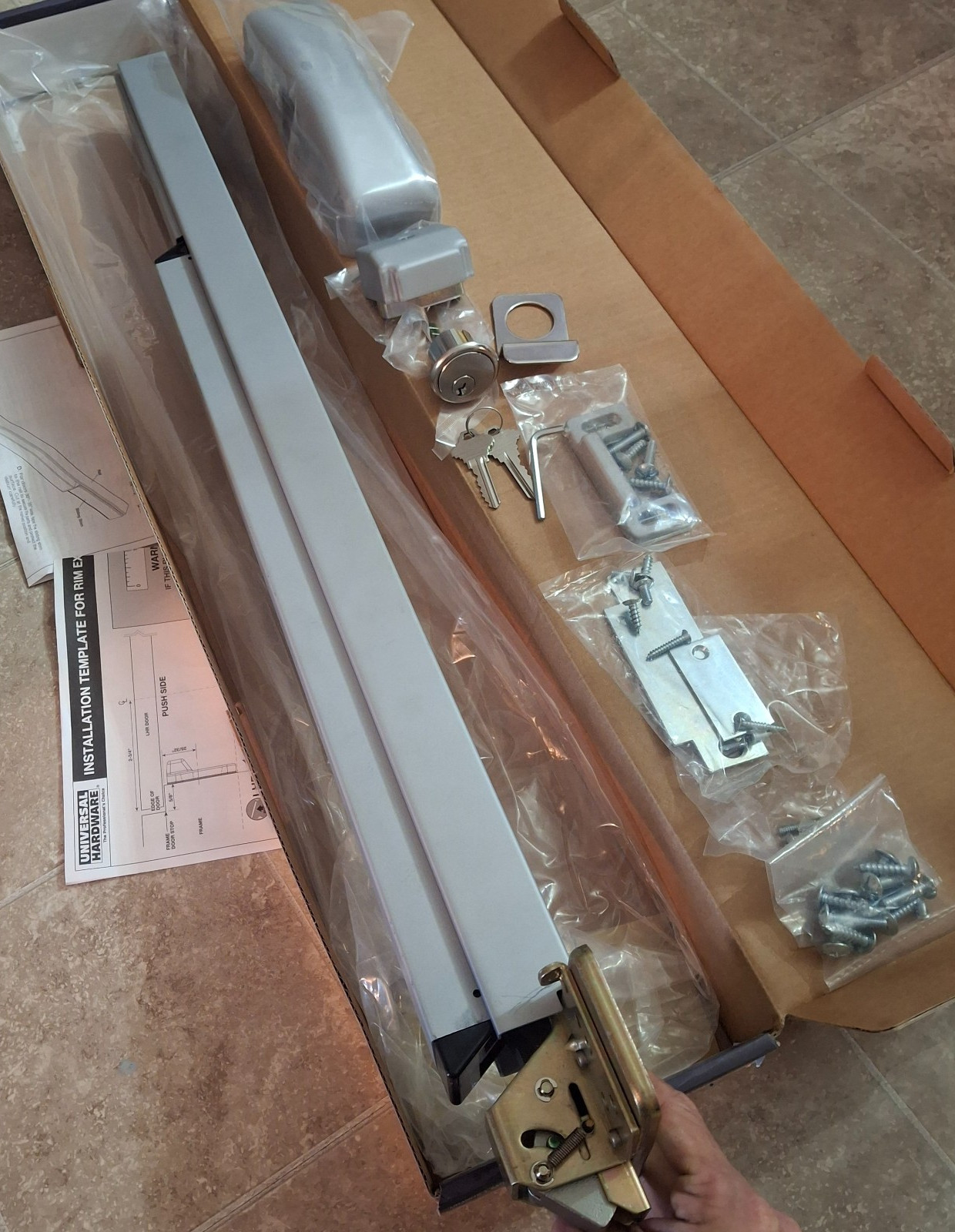 Universal Hardware Push Bar Emergency Exit Device UH40010 Industrial Duty 6-Pin