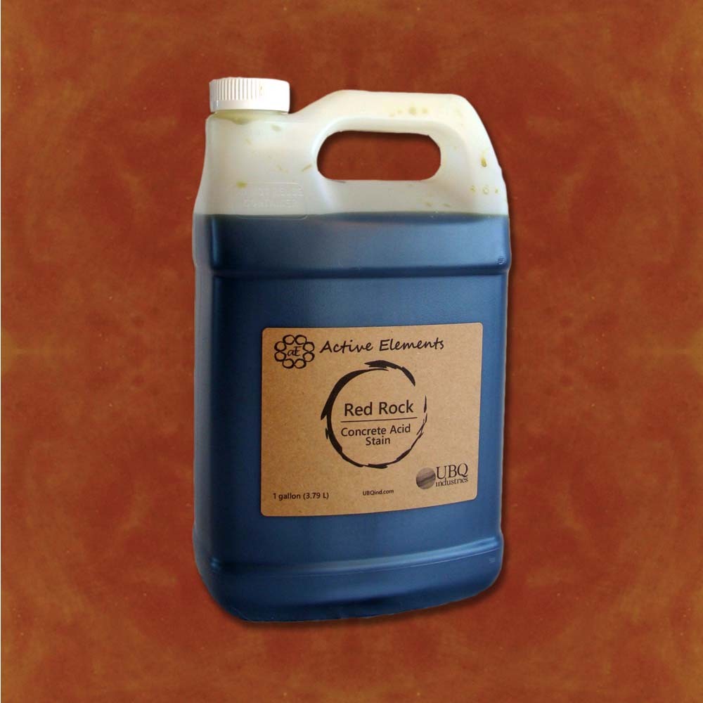 Official concrete acid stain red, orange, terra cotta color 1 gallon Red Rock