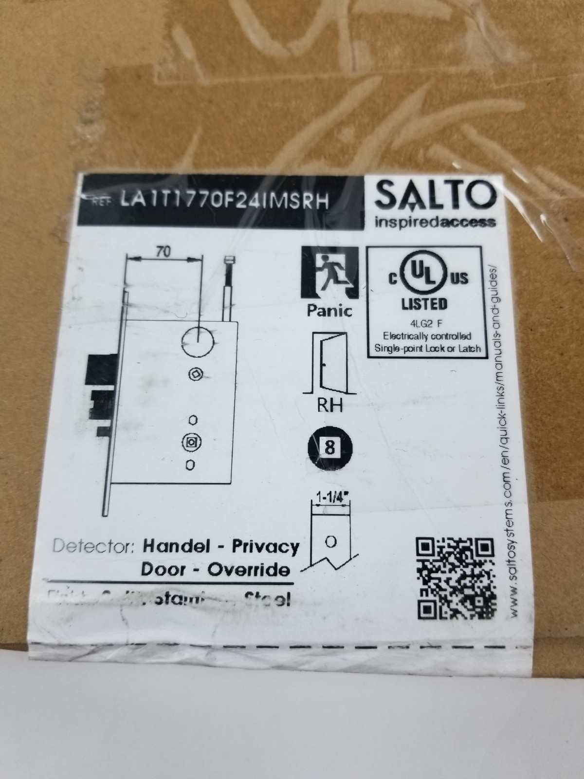 Salto LA1T1770F24IMSRH Electronically Controlled Single-Point Lock RH NEW