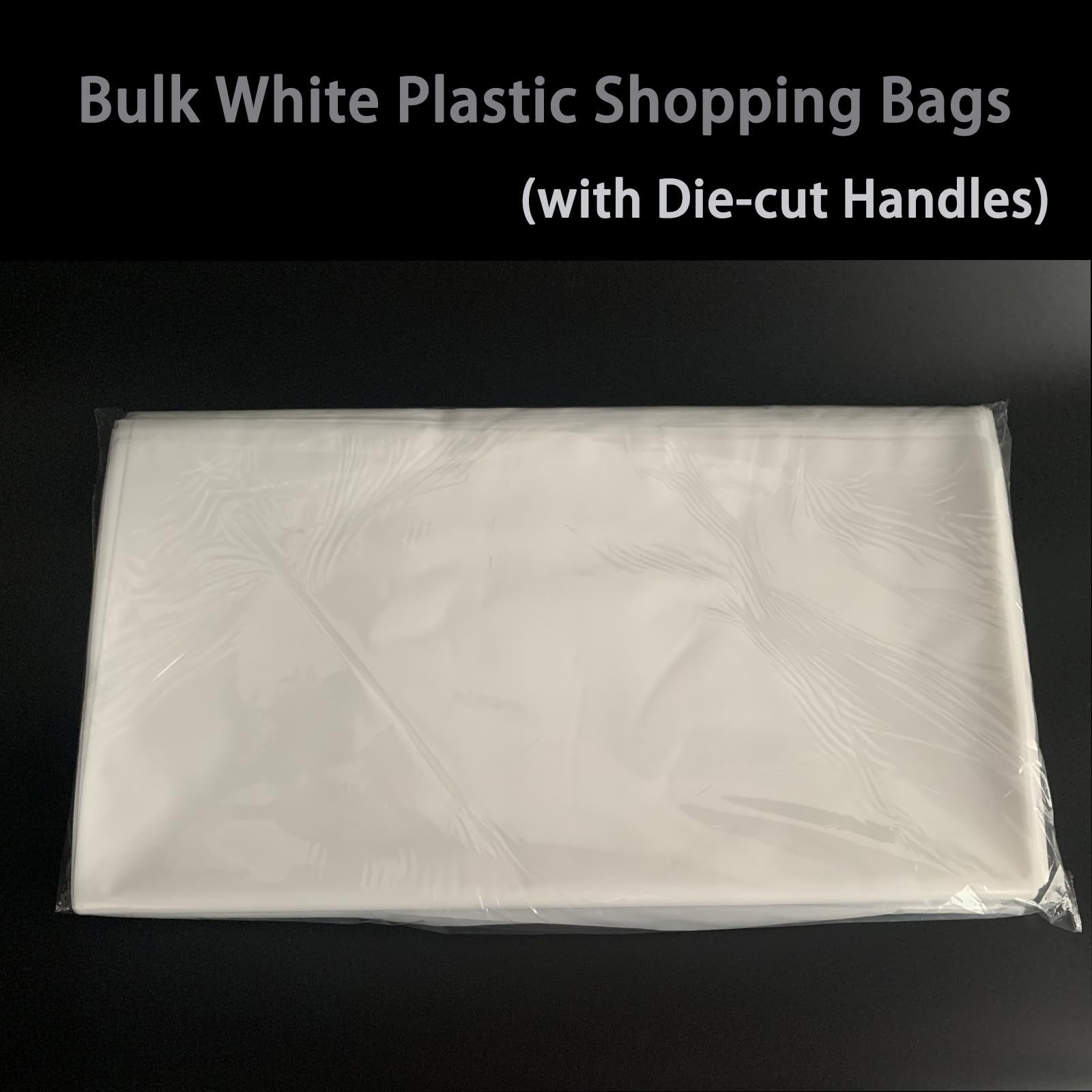 Krodtige 100 Pack 16″ x 18″x 2 Mil Thick Large White Plastic Shopping Merchan…
