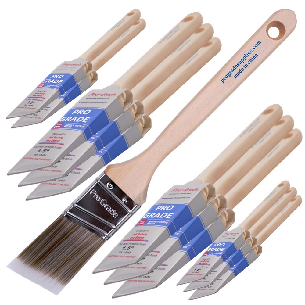 Pro Grade – Paint Brushes – 12Ea 1.5″ Angle Brushes