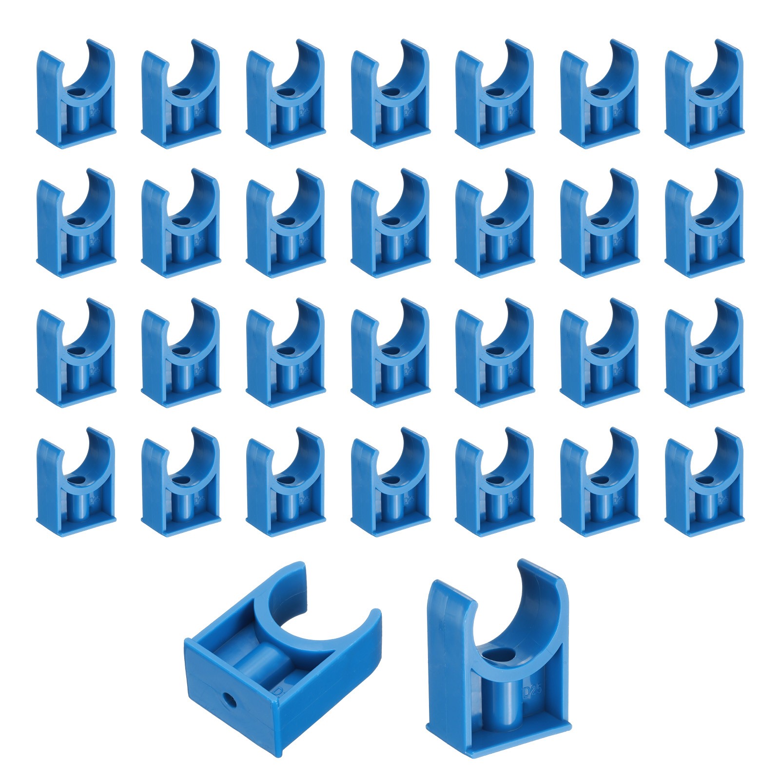 40 Pcs PVC Water Pipe Clamps Clips, U-Shaped Buckles for 3/4″ Size Pipe, Blue